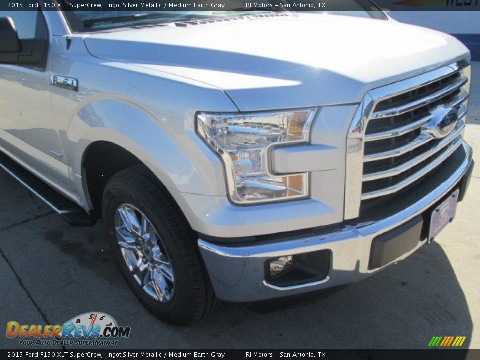2015 Ford F150 XLT SuperCrew Ingot Silver Metallic / Medium Earth Gray Photo #2