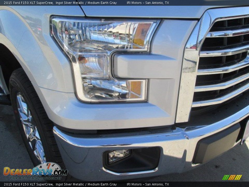 2015 Ford F150 XLT SuperCrew Ingot Silver Metallic / Medium Earth Gray Photo #3