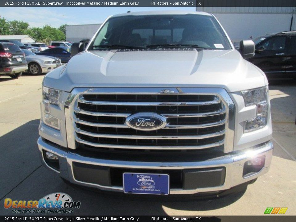 2015 Ford F150 XLT SuperCrew Ingot Silver Metallic / Medium Earth Gray Photo #9