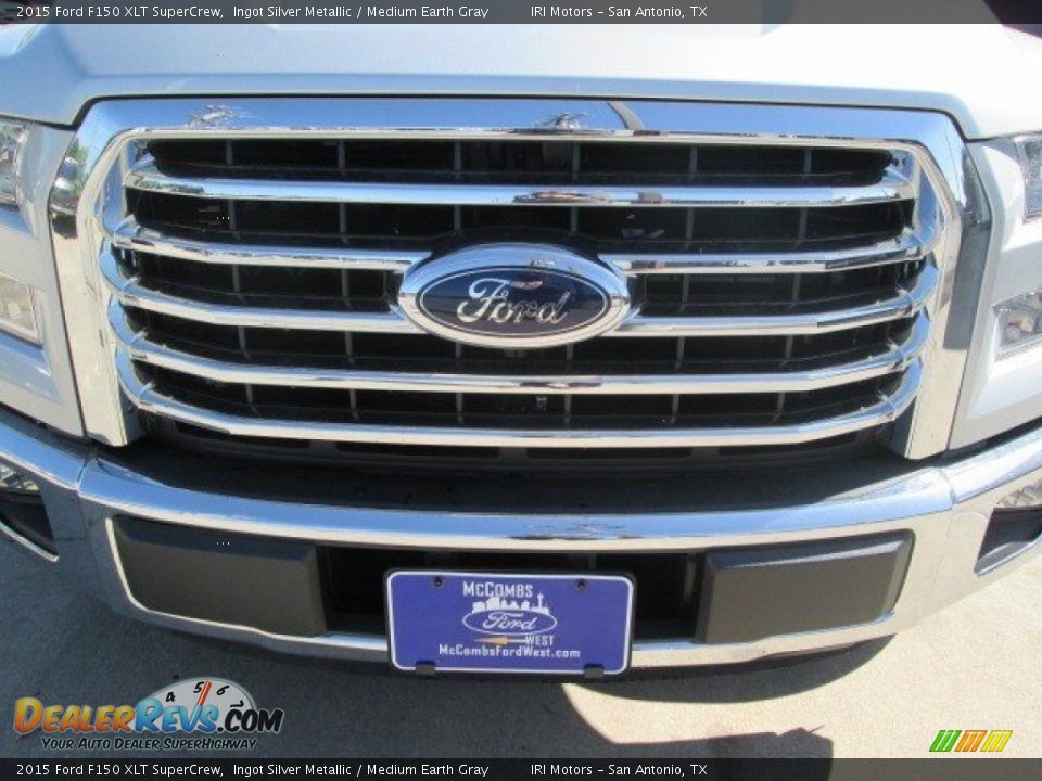 2015 Ford F150 XLT SuperCrew Ingot Silver Metallic / Medium Earth Gray Photo #10