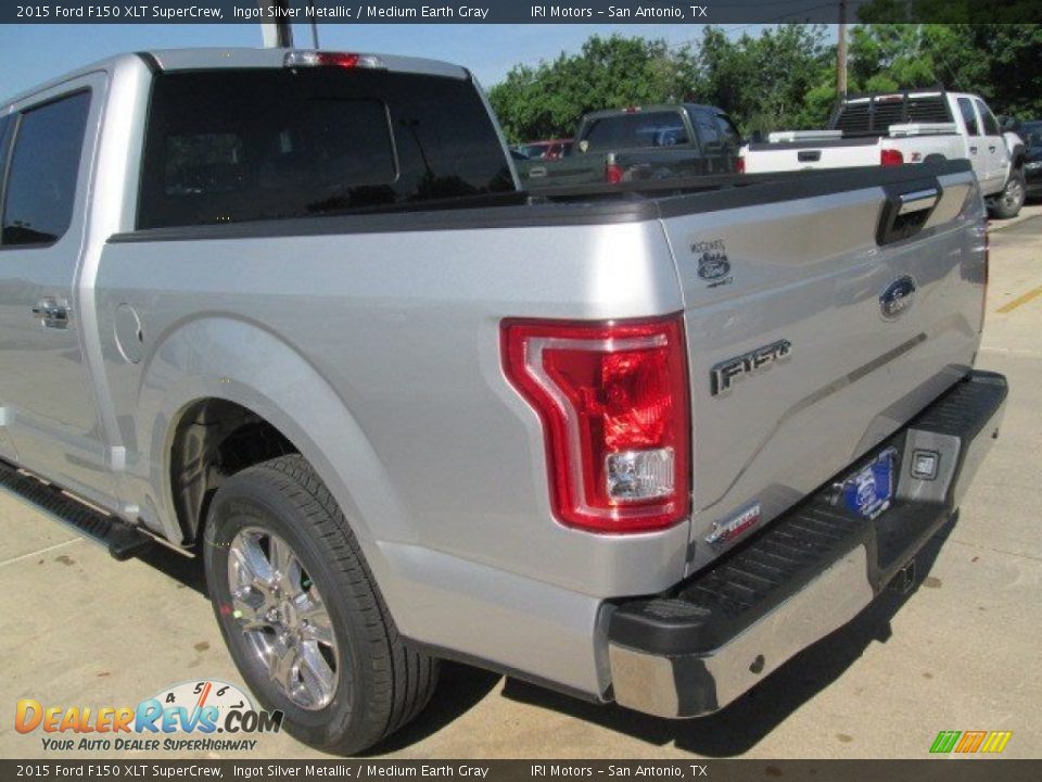 2015 Ford F150 XLT SuperCrew Ingot Silver Metallic / Medium Earth Gray Photo #15