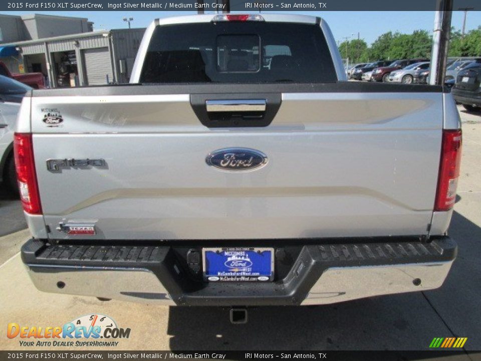 2015 Ford F150 XLT SuperCrew Ingot Silver Metallic / Medium Earth Gray Photo #21