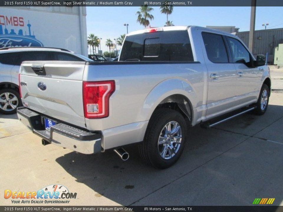 2015 Ford F150 XLT SuperCrew Ingot Silver Metallic / Medium Earth Gray Photo #22