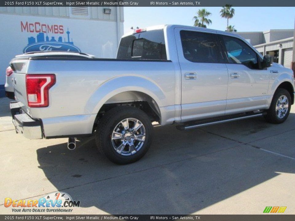 2015 Ford F150 XLT SuperCrew Ingot Silver Metallic / Medium Earth Gray Photo #23