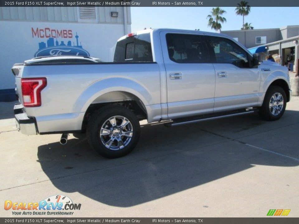 2015 Ford F150 XLT SuperCrew Ingot Silver Metallic / Medium Earth Gray Photo #24