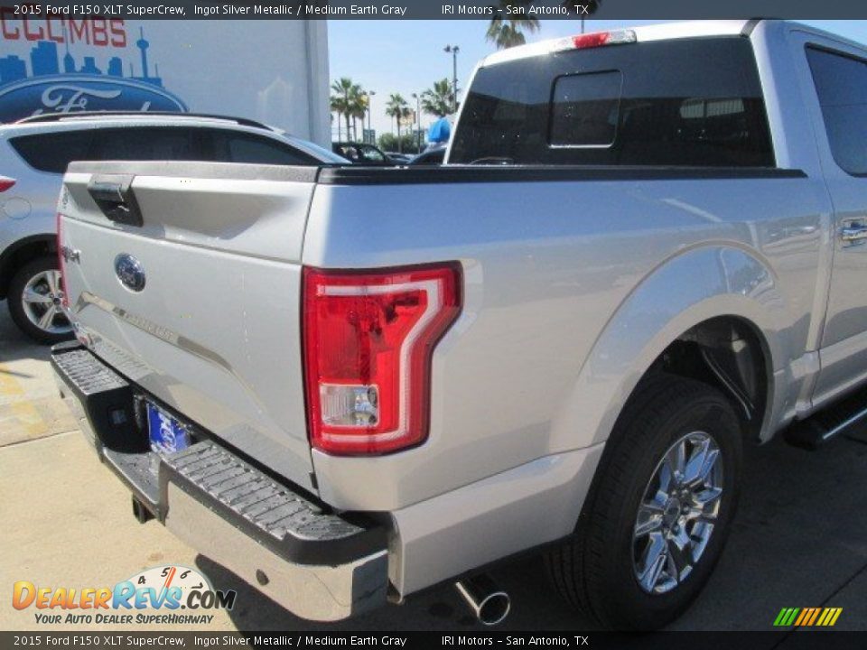 2015 Ford F150 XLT SuperCrew Ingot Silver Metallic / Medium Earth Gray Photo #25