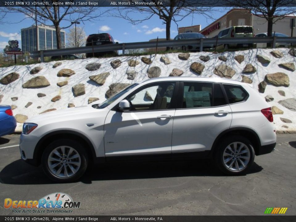 2015 BMW X3 xDrive28i Alpine White / Sand Beige Photo #2