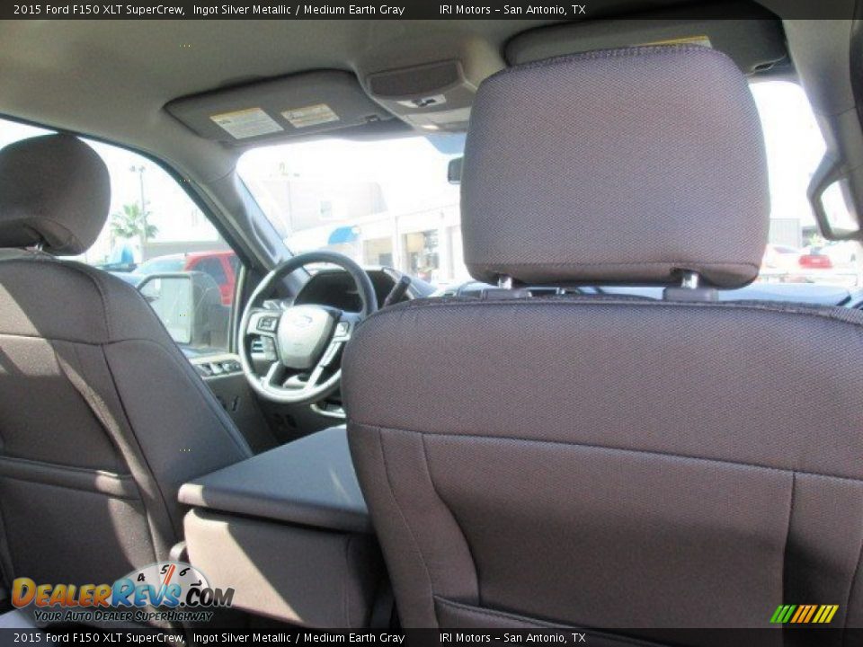 2015 Ford F150 XLT SuperCrew Ingot Silver Metallic / Medium Earth Gray Photo #29