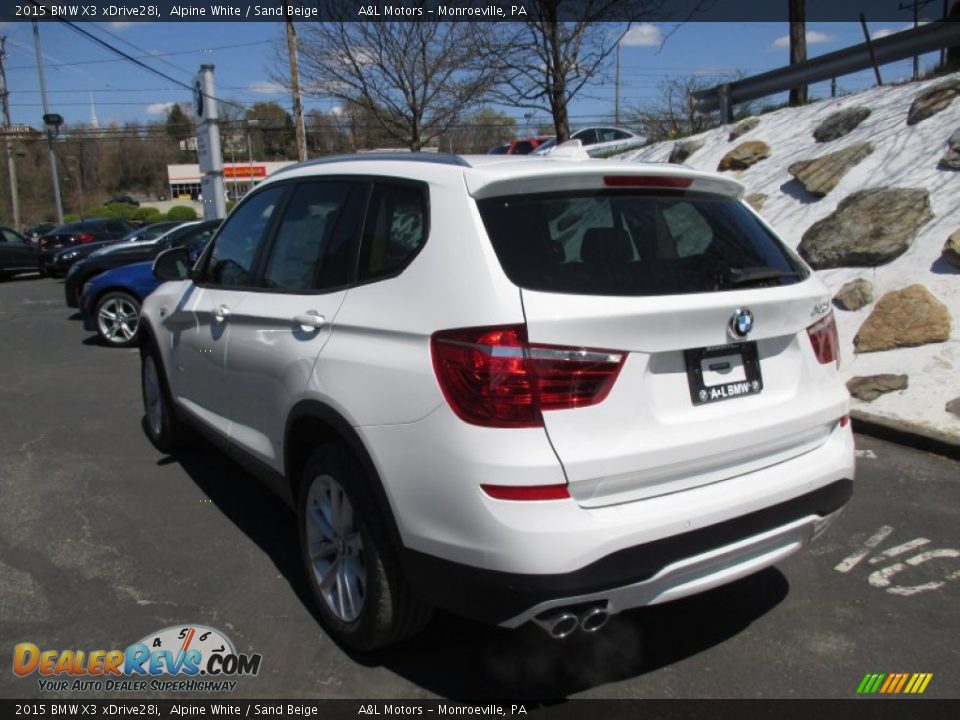 2015 BMW X3 xDrive28i Alpine White / Sand Beige Photo #5