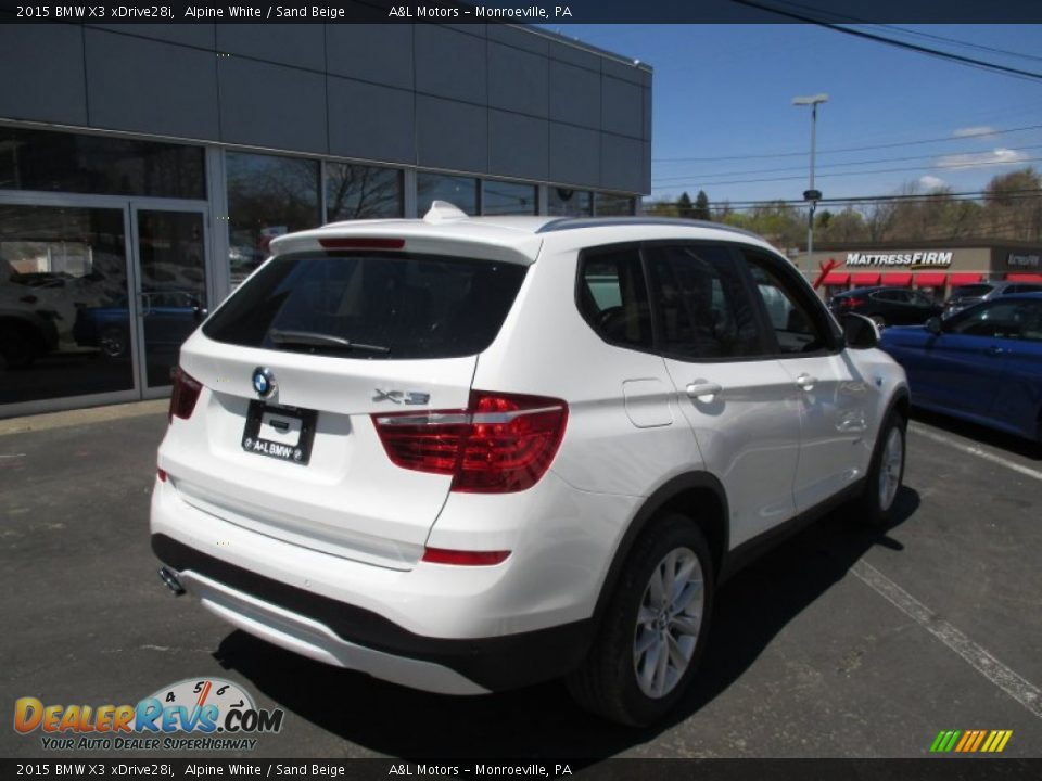 2015 BMW X3 xDrive28i Alpine White / Sand Beige Photo #7
