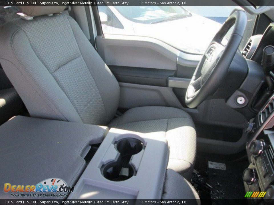 2015 Ford F150 XLT SuperCrew Ingot Silver Metallic / Medium Earth Gray Photo #34