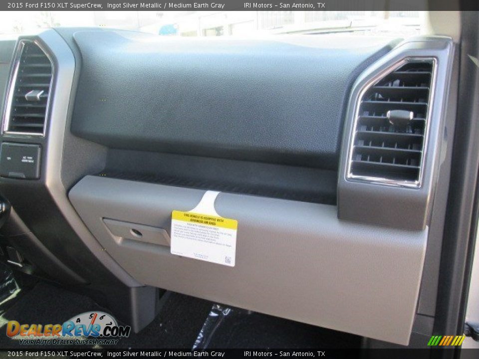 2015 Ford F150 XLT SuperCrew Ingot Silver Metallic / Medium Earth Gray Photo #35