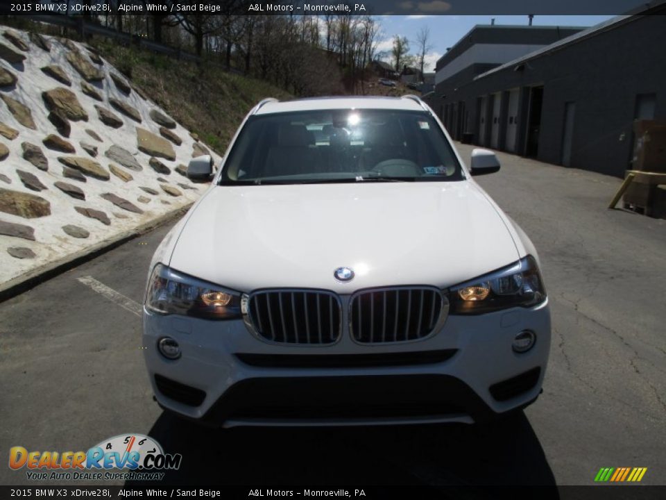 2015 BMW X3 xDrive28i Alpine White / Sand Beige Photo #9