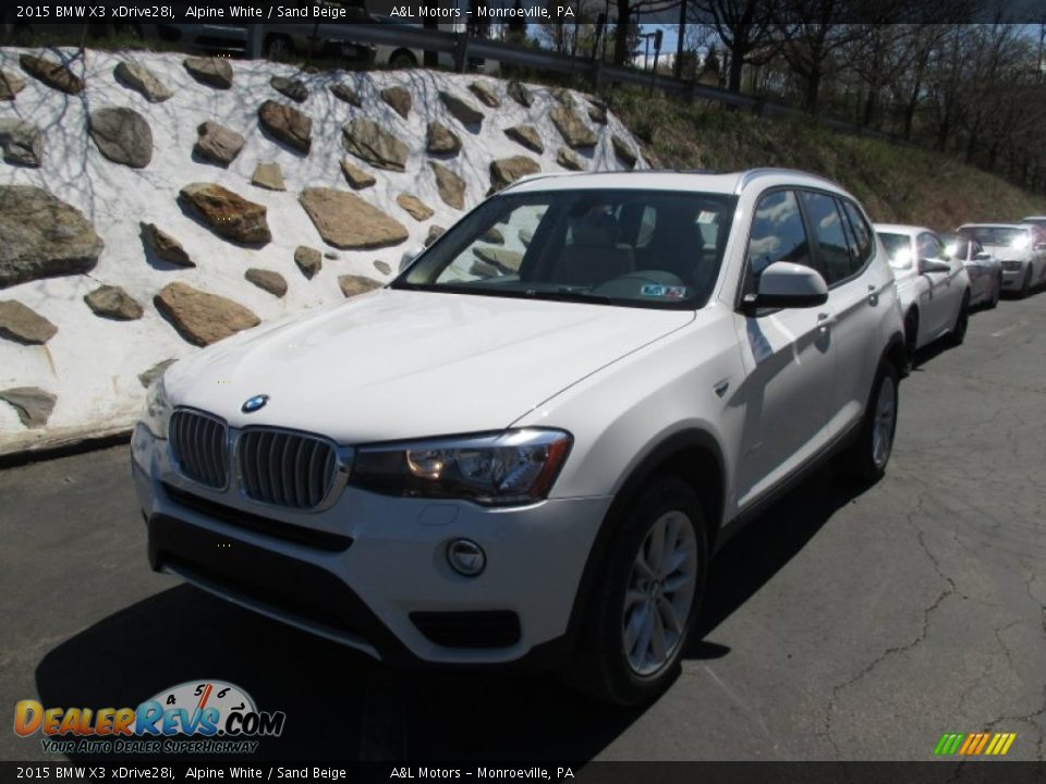 2015 BMW X3 xDrive28i Alpine White / Sand Beige Photo #10