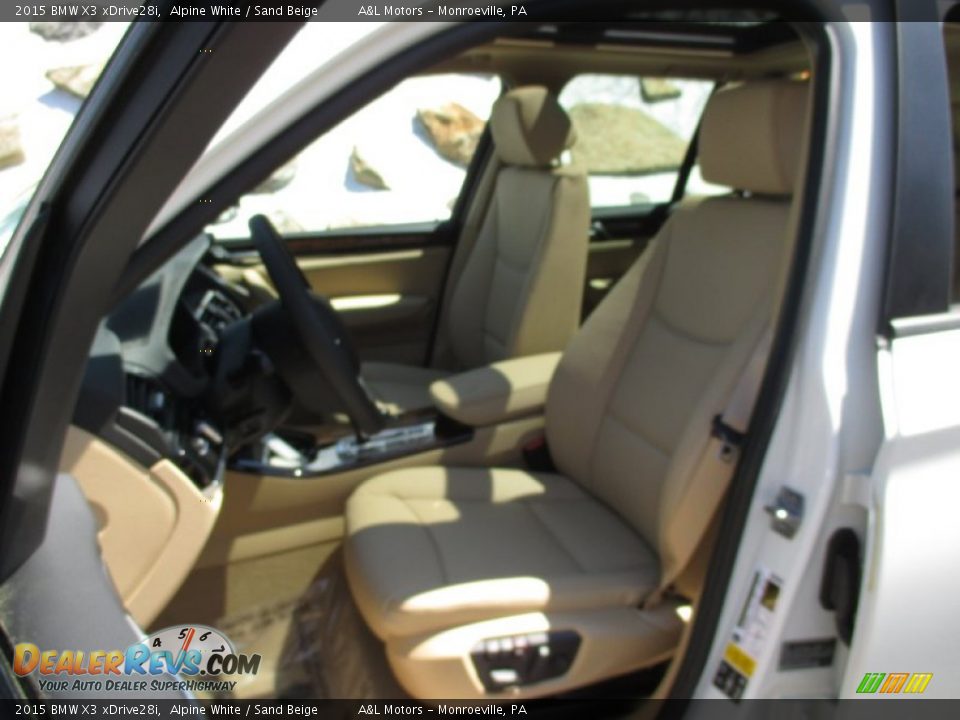2015 BMW X3 xDrive28i Alpine White / Sand Beige Photo #13