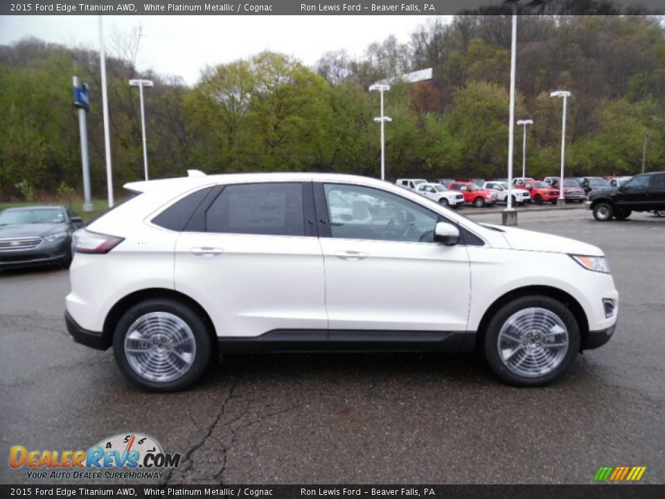2015 Ford Edge Titanium AWD White Platinum Metallic / Cognac Photo #1