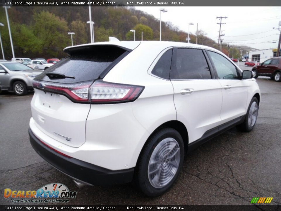2015 Ford Edge Titanium AWD White Platinum Metallic / Cognac Photo #3