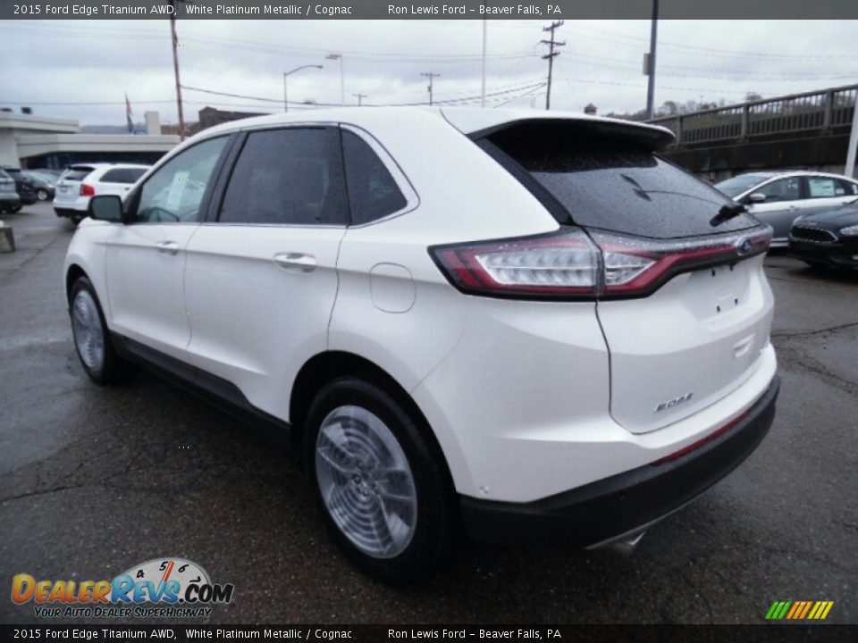 2015 Ford Edge Titanium AWD White Platinum Metallic / Cognac Photo #6