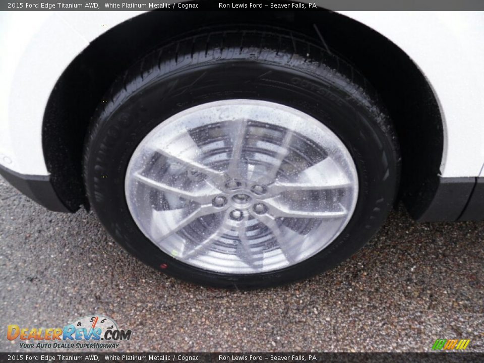 2015 Ford Edge Titanium AWD White Platinum Metallic / Cognac Photo #11
