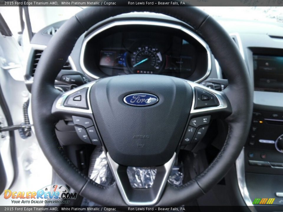 2015 Ford Edge Titanium AWD Steering Wheel Photo #18
