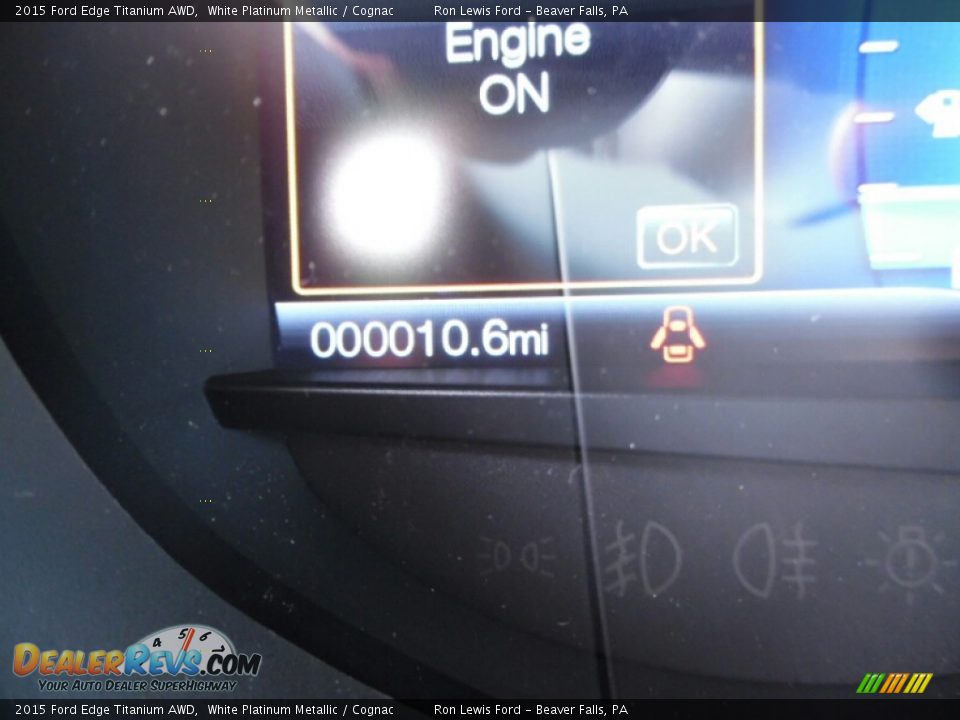 2015 Ford Edge Titanium AWD White Platinum Metallic / Cognac Photo #20