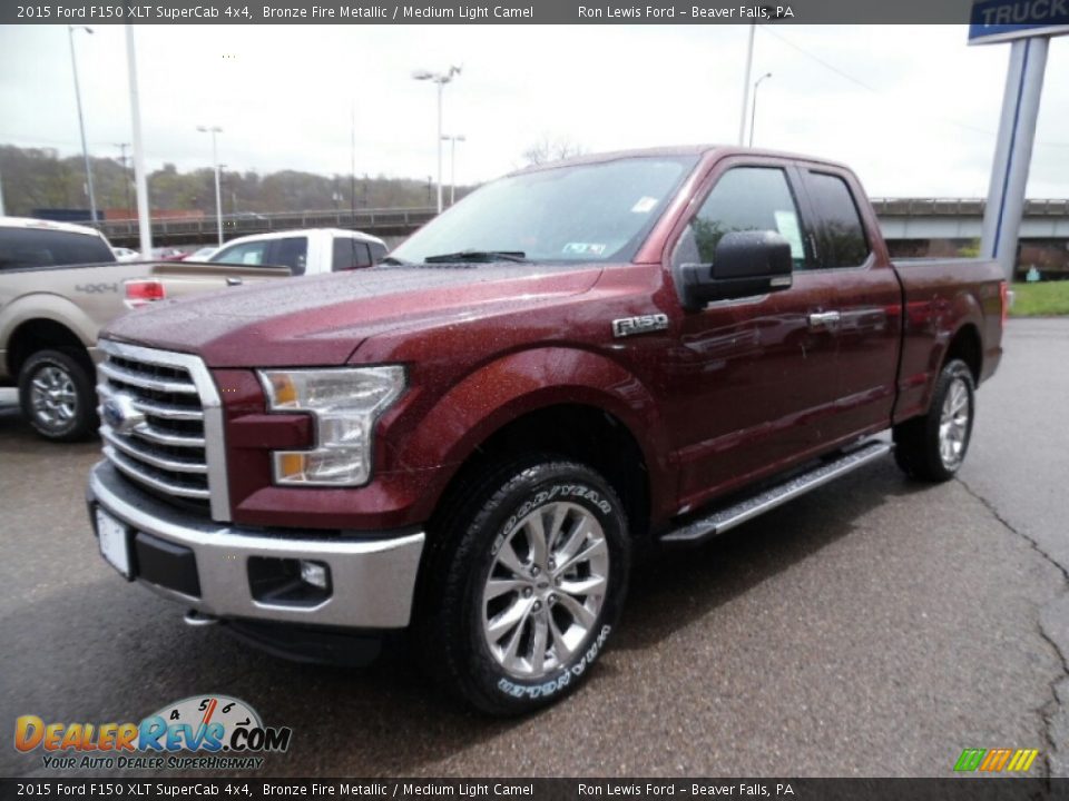 2015 Ford F150 XLT SuperCab 4x4 Bronze Fire Metallic / Medium Light Camel Photo #8