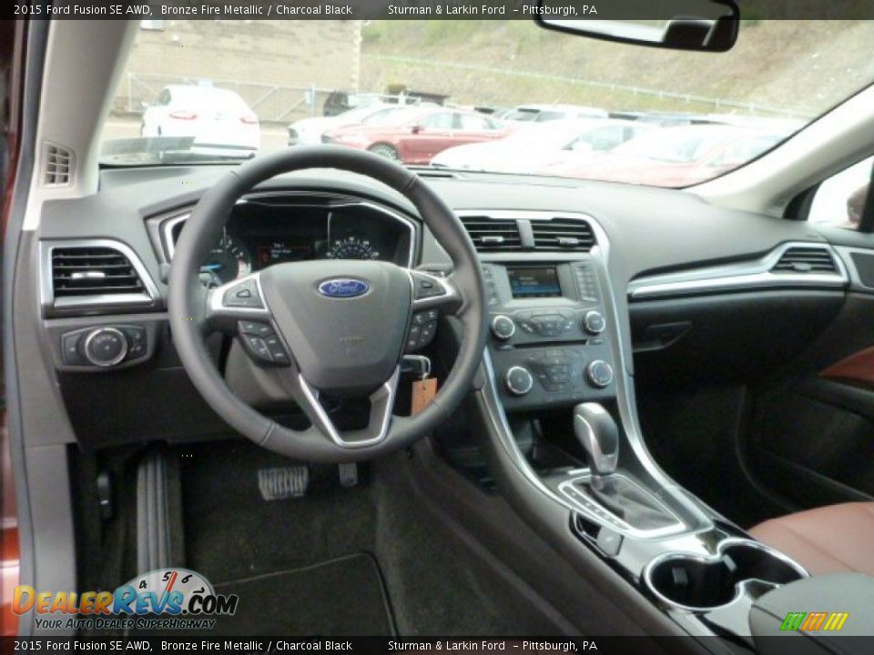 2015 Ford Fusion SE AWD Bronze Fire Metallic / Charcoal Black Photo #9