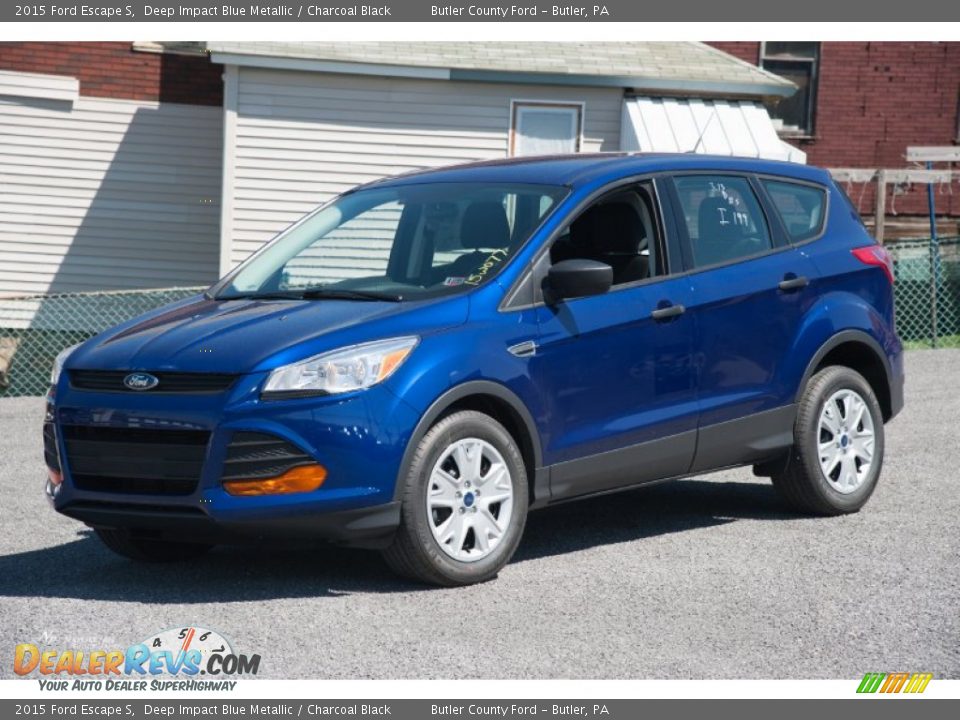 2015 Ford Escape S Deep Impact Blue Metallic / Charcoal Black Photo #1