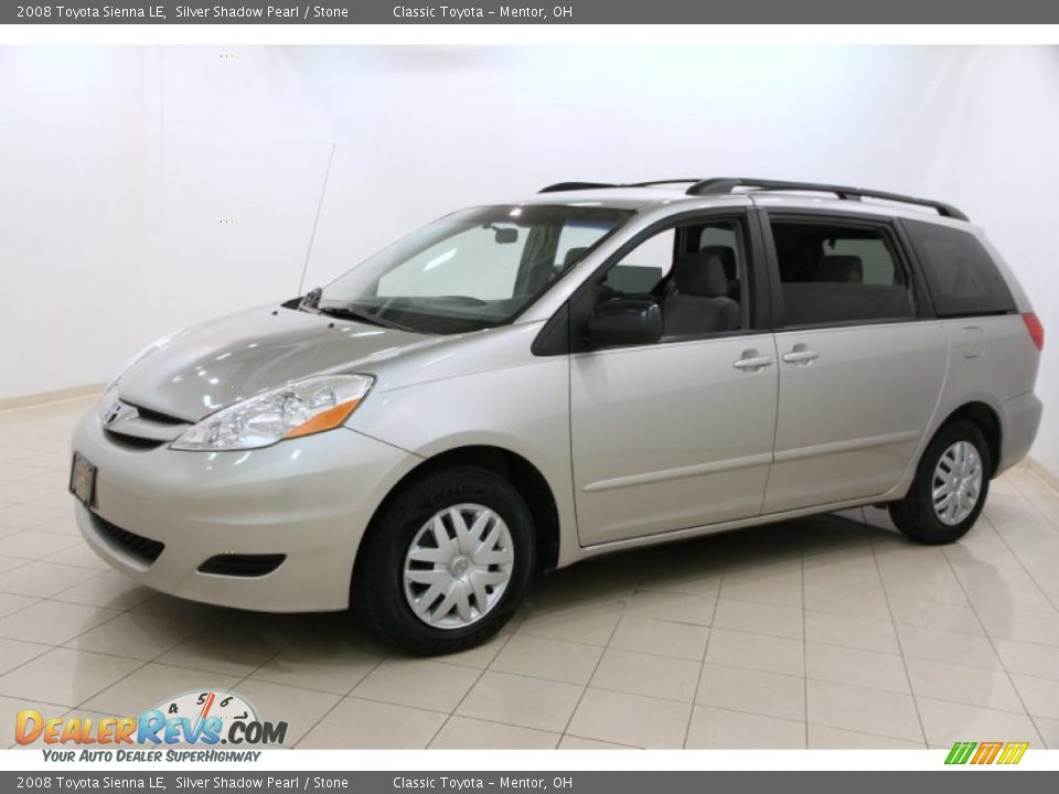 2008 Toyota Sienna LE Silver Shadow Pearl / Stone Photo #3