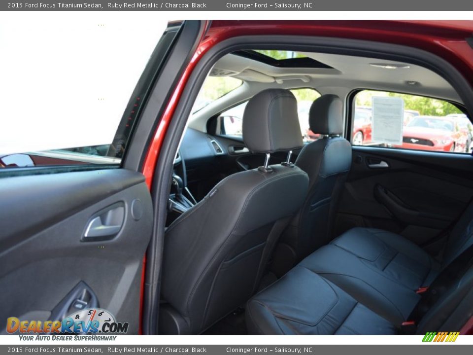 2015 Ford Focus Titanium Sedan Ruby Red Metallic / Charcoal Black Photo #10