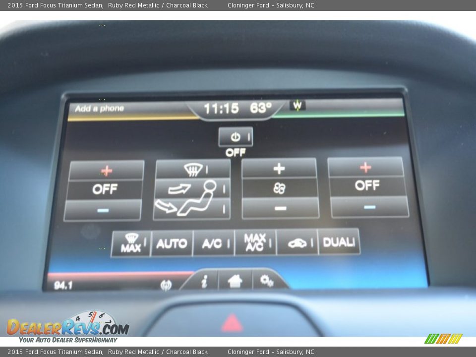 2015 Ford Focus Titanium Sedan Ruby Red Metallic / Charcoal Black Photo #14