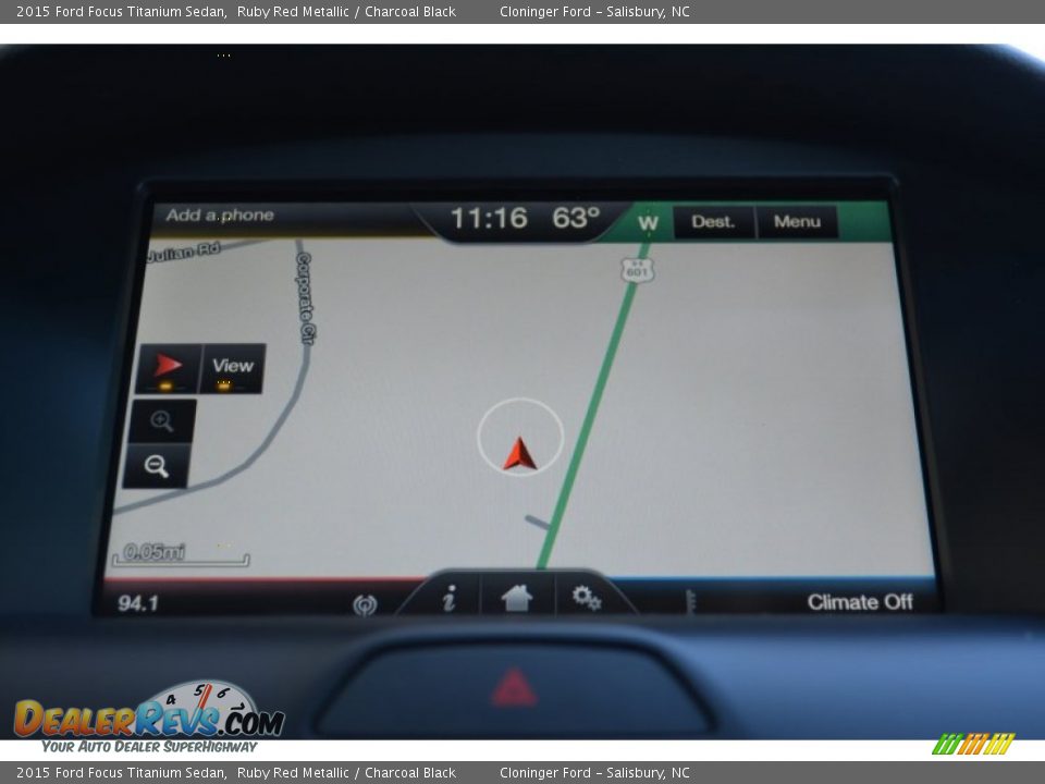 2015 Ford Focus Titanium Sedan Ruby Red Metallic / Charcoal Black Photo #15