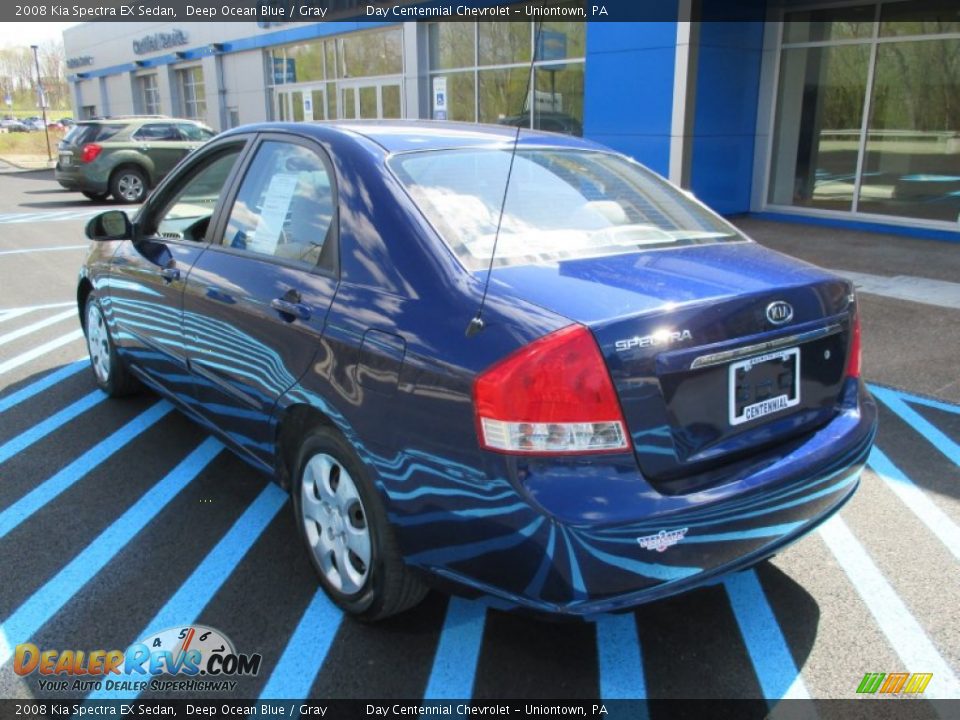 2008 Kia Spectra EX Sedan Deep Ocean Blue / Gray Photo #4