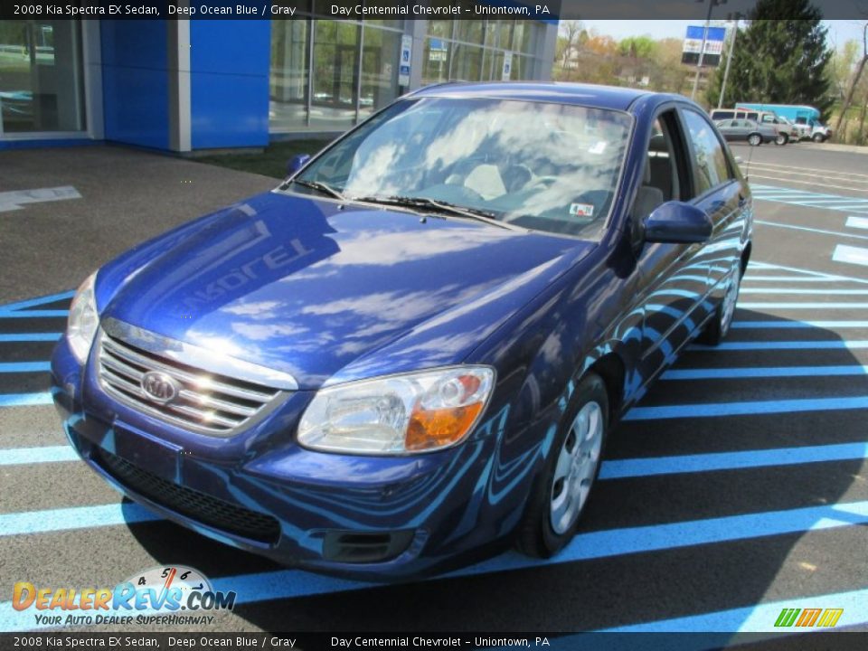 2008 Kia Spectra EX Sedan Deep Ocean Blue / Gray Photo #13