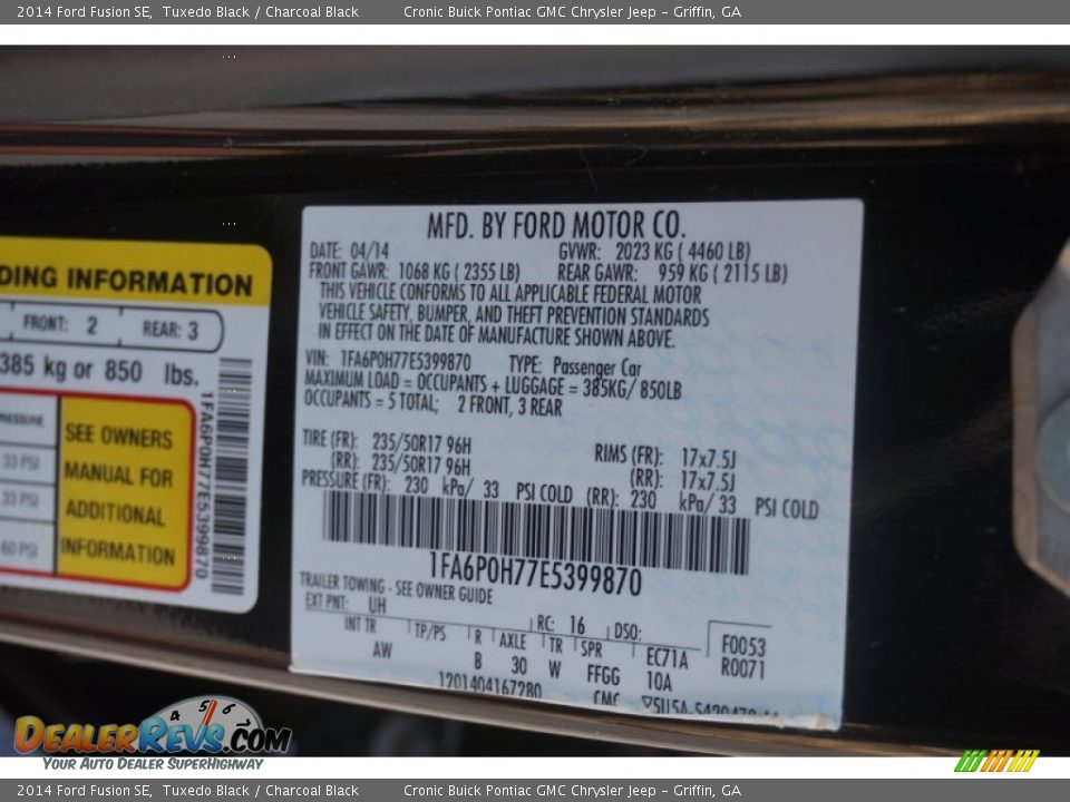 2014 Ford Fusion SE Tuxedo Black / Charcoal Black Photo #25