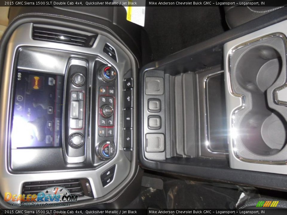 2015 GMC Sierra 1500 SLT Double Cab 4x4 Quicksilver Metallic / Jet Black Photo #12