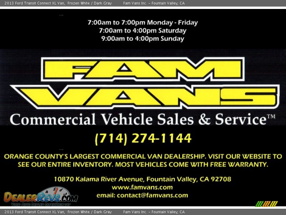 Dealer Info of 2013 Ford Transit Connect XL Van Photo #26