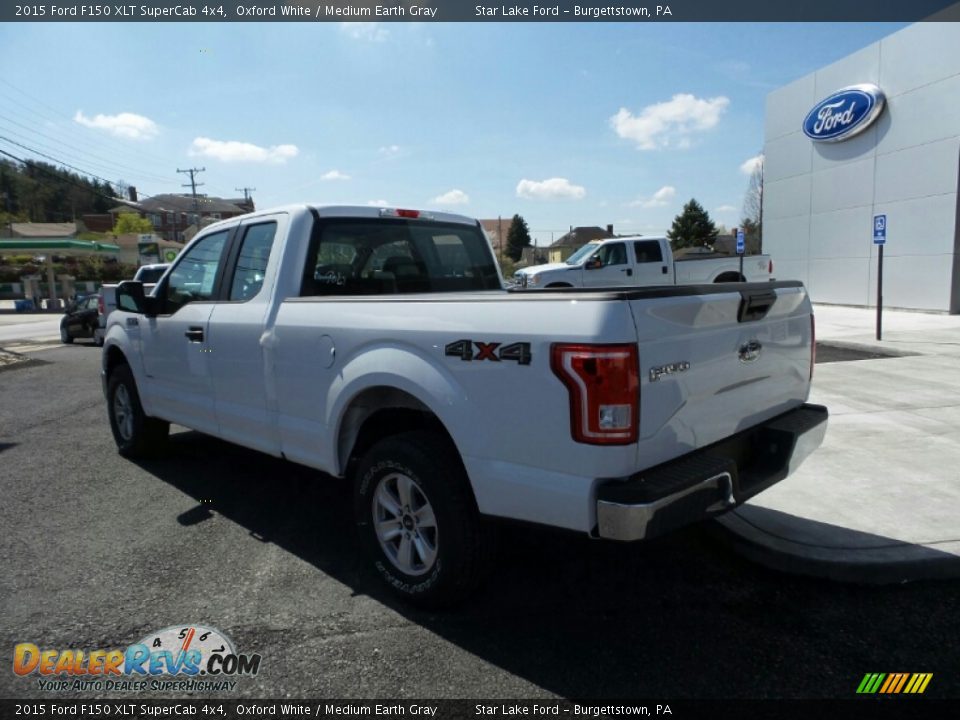 2015 Ford F150 XLT SuperCab 4x4 Oxford White / Medium Earth Gray Photo #3