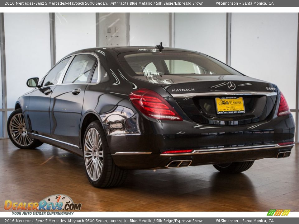 2016 Mercedes-Benz S Mercedes-Maybach S600 Sedan Anthracite Blue Metallic / Silk Beige/Espresso Brown Photo #3