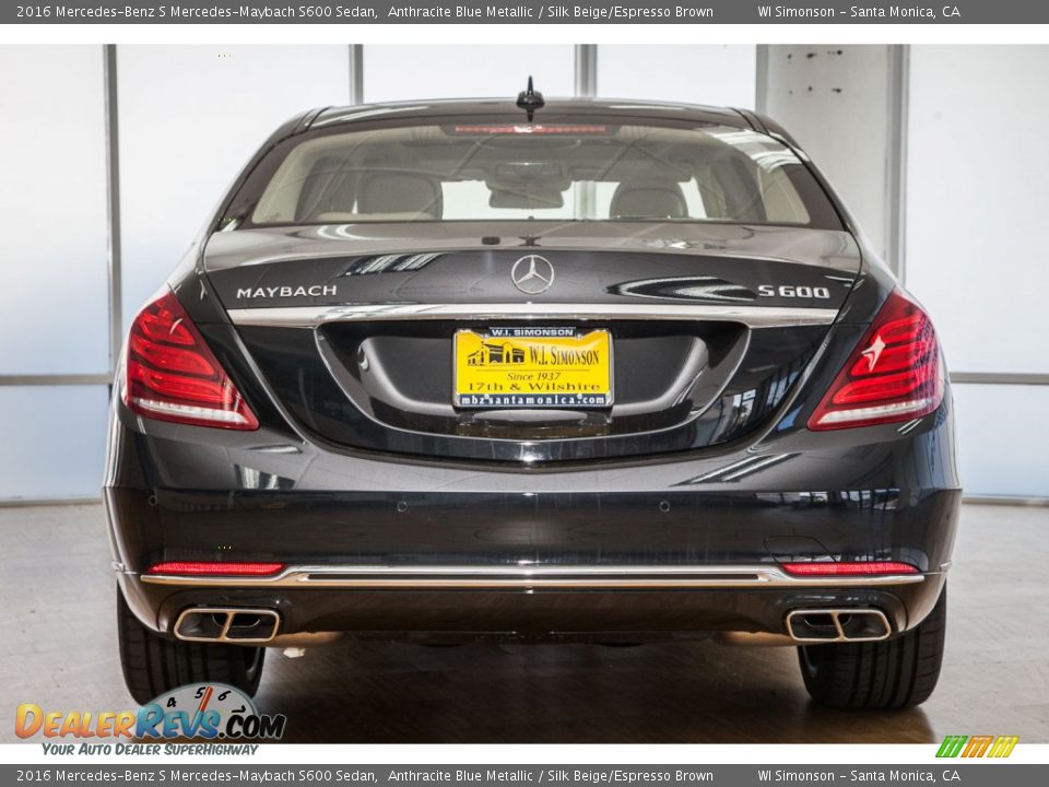 2016 Mercedes-Benz S Mercedes-Maybach S600 Sedan Anthracite Blue Metallic / Silk Beige/Espresso Brown Photo #4