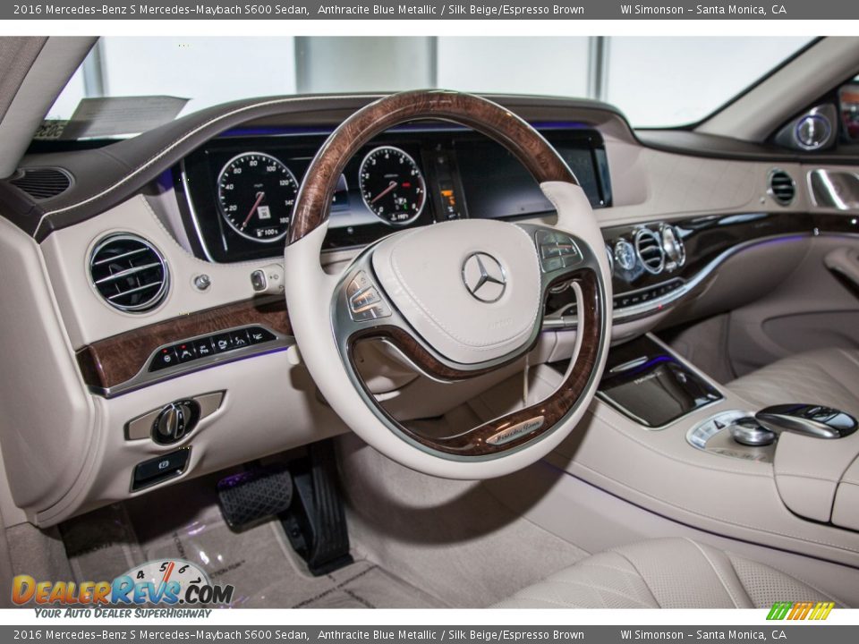 Silk Beige/Espresso Brown Interior - 2016 Mercedes-Benz S Mercedes-Maybach S600 Sedan Photo #6