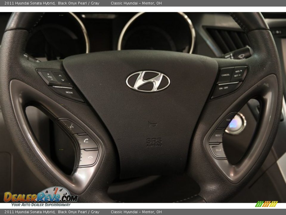2011 Hyundai Sonata Hybrid Black Onyx Pearl / Gray Photo #6
