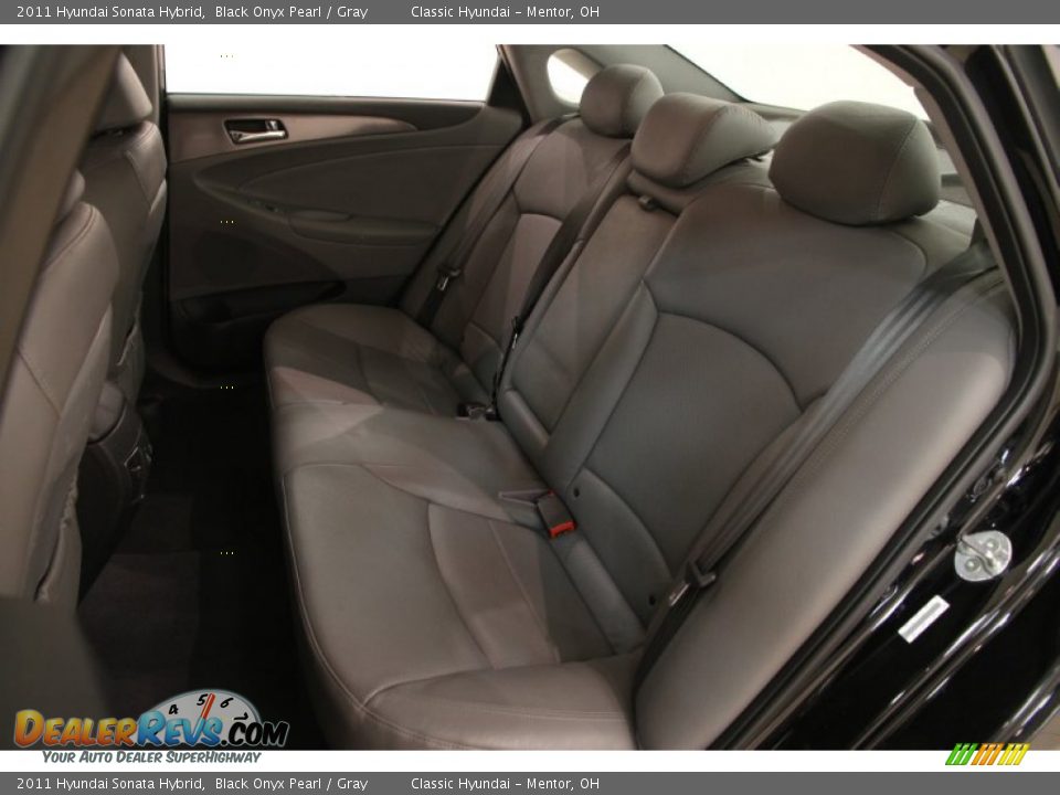 2011 Hyundai Sonata Hybrid Black Onyx Pearl / Gray Photo #13