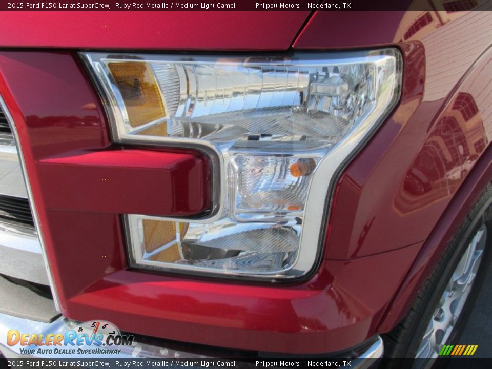 2015 Ford F150 Lariat SuperCrew Ruby Red Metallic / Medium Light Camel Photo #9