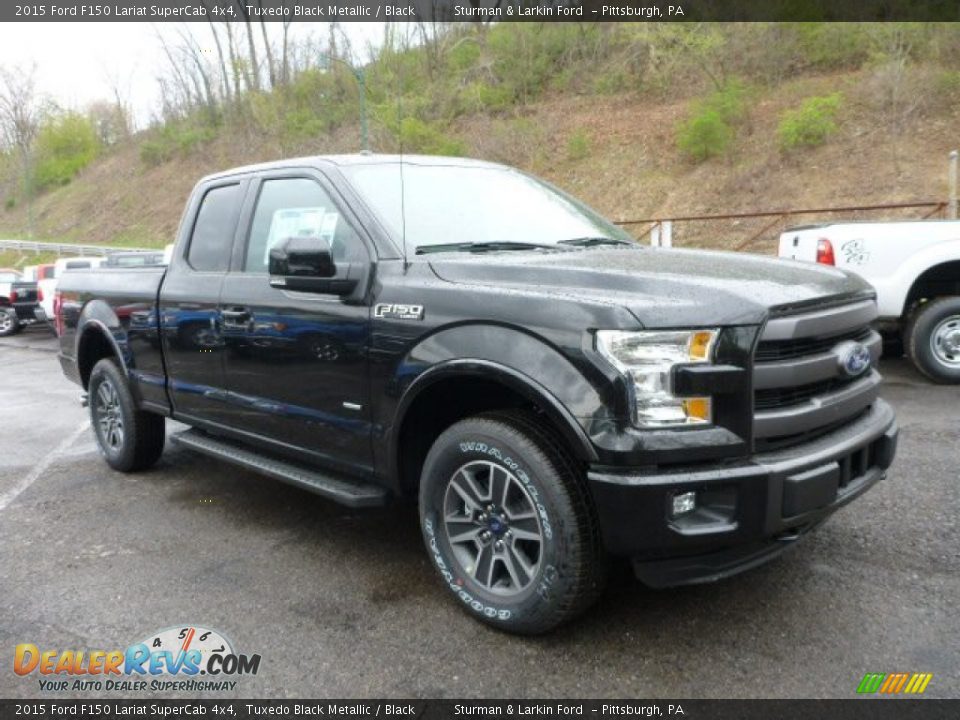 2015 Ford F150 Lariat SuperCab 4x4 Tuxedo Black Metallic / Black Photo #1