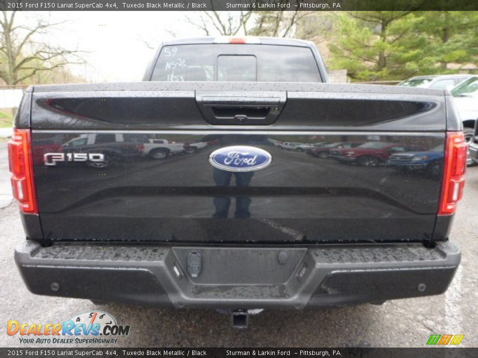 2015 Ford F150 Lariat SuperCab 4x4 Tuxedo Black Metallic / Black Photo #3