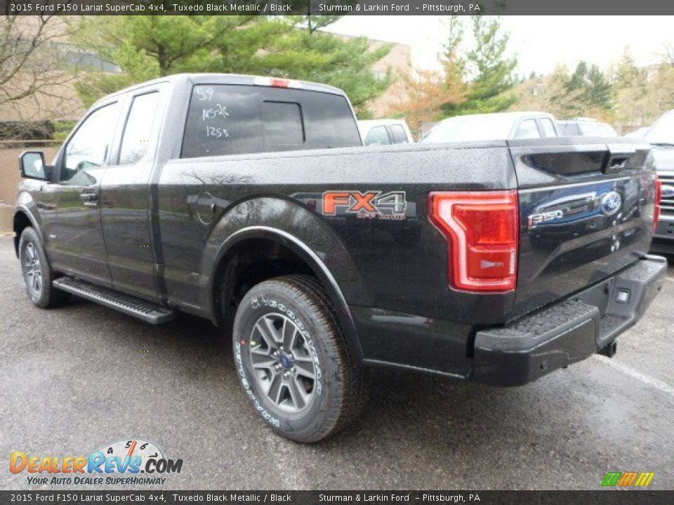 2015 Ford F150 Lariat SuperCab 4x4 Tuxedo Black Metallic / Black Photo #4