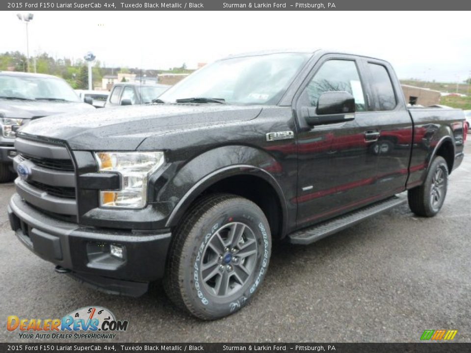 2015 Ford F150 Lariat SuperCab 4x4 Tuxedo Black Metallic / Black Photo #5