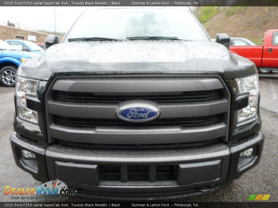 2015 Ford F150 Lariat SuperCab 4x4 Tuxedo Black Metallic / Black Photo #6