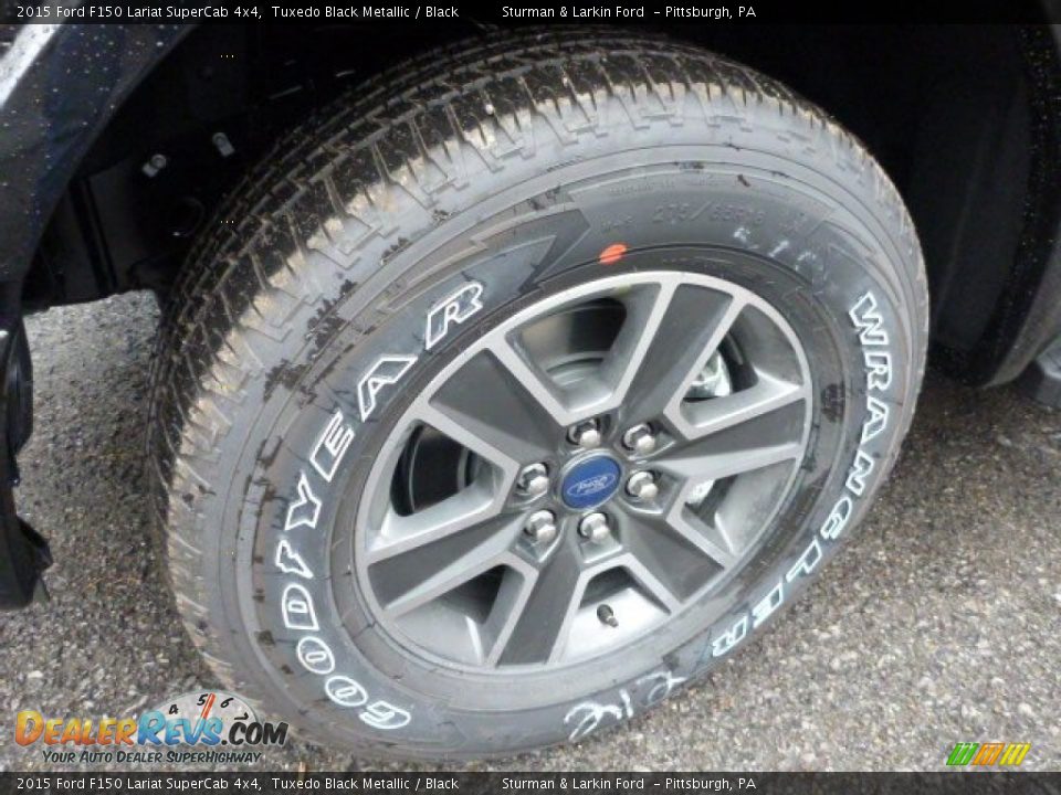 2015 Ford F150 Lariat SuperCab 4x4 Tuxedo Black Metallic / Black Photo #7